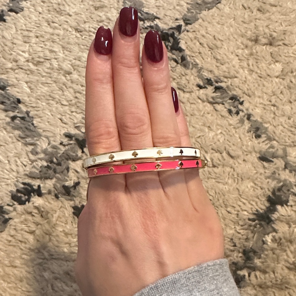 Kate Spade Elegant Pink and White Bangle Lot